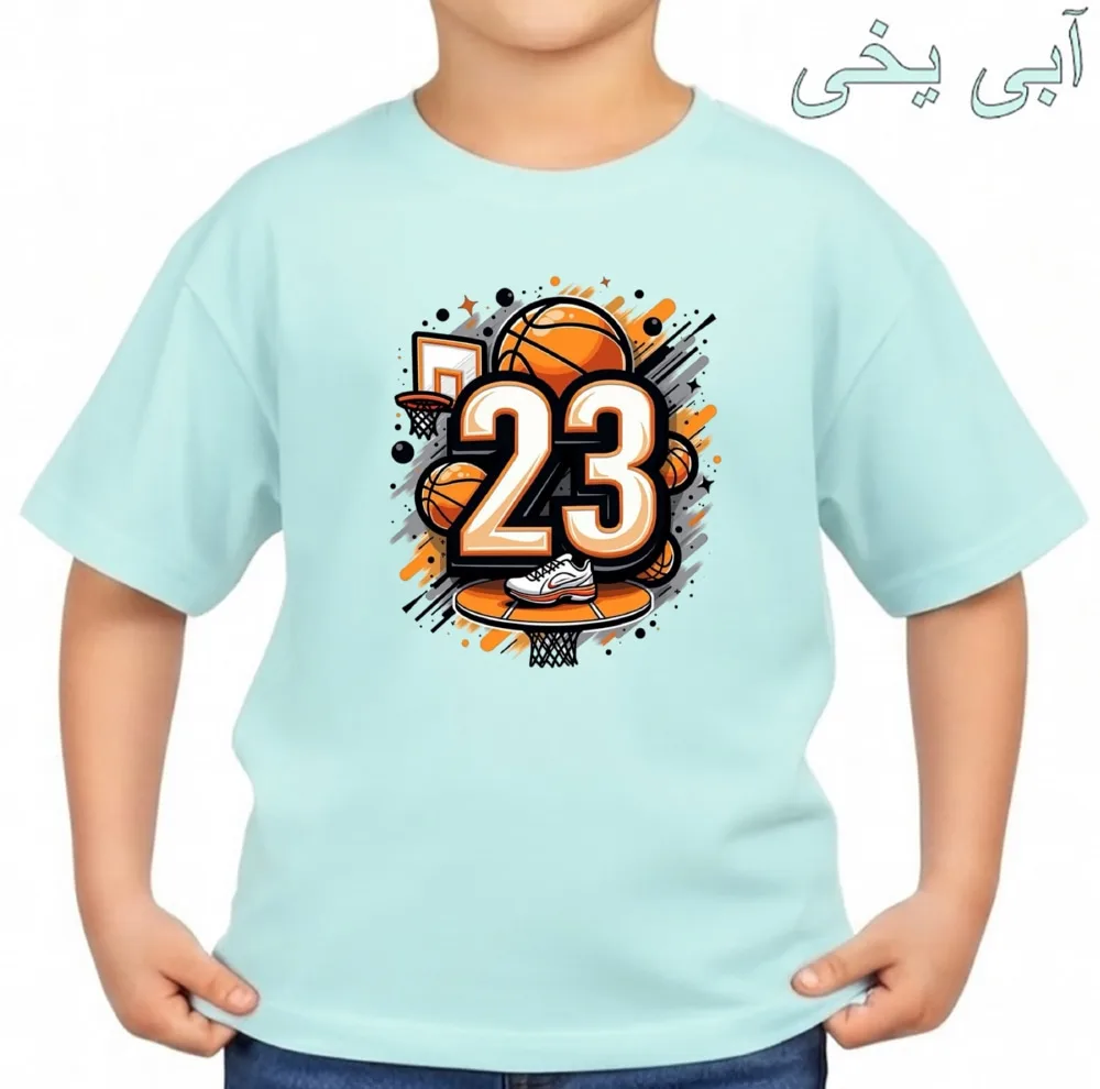تی‌شرت آستین کوتاه بچگانه مدل بسکتبال کد v1