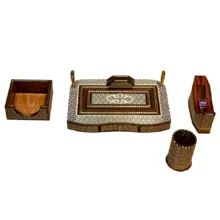 ست لوازم اداری رومیزی خاتم کاری کد kh04 مجموعه 4 عددی
