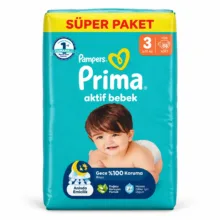 پوشک کودک پریما مدل Aktif Bebek-3 شماره 3 بسته 58 عددی