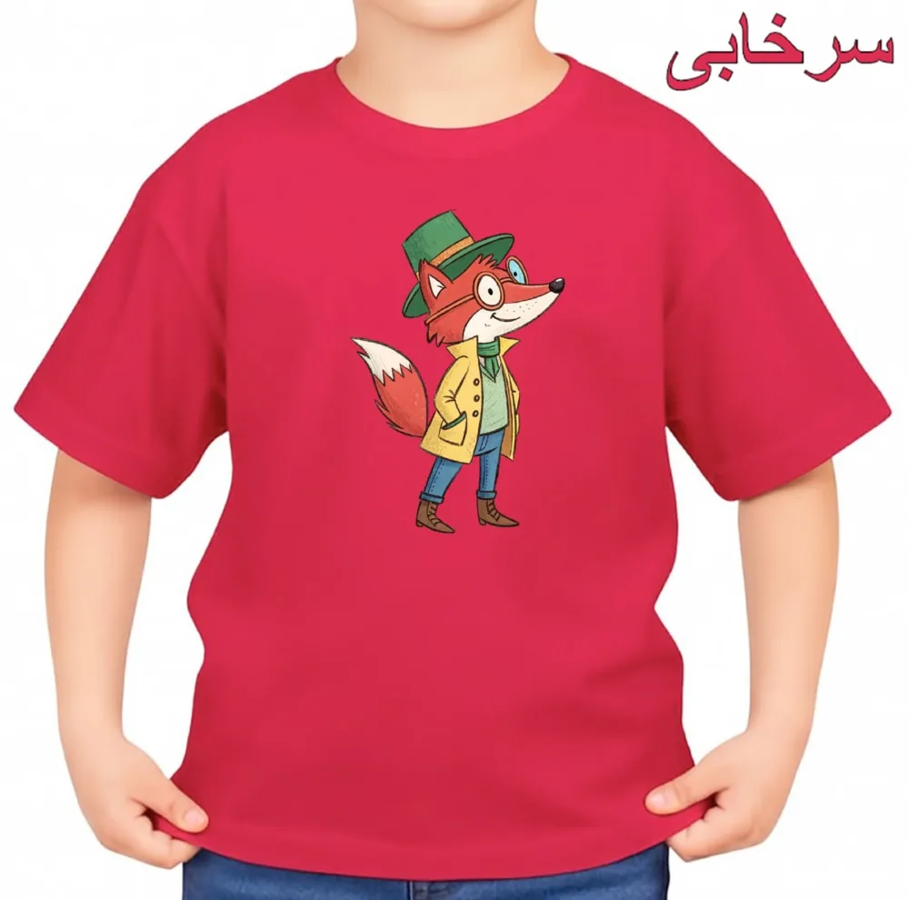 تیشرت آستین کوتاه بچگانه مدل روباه کد v5