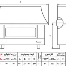 بخاری گازی شومینه ای نیک کالا مدل سیما MC22