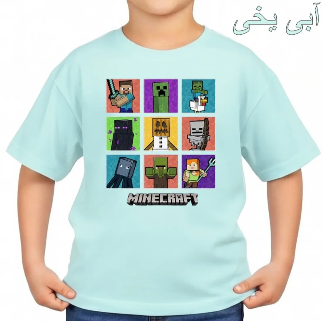 تیشرت آستین کوتاه بچگانه مدل ماینکرفت کد p7