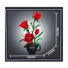 ساختنی 450 تکه دی کا مدل گل رز قرمز کد 3036