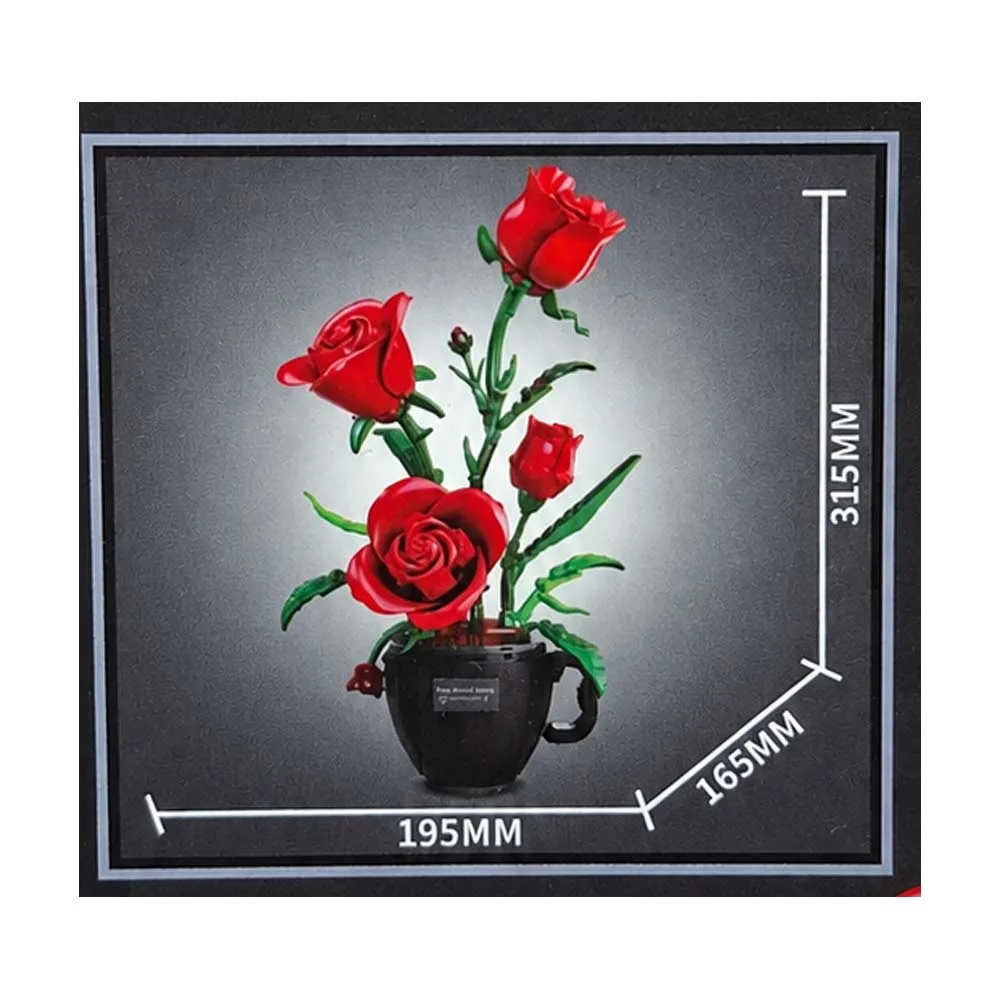 ساختنی 450 تکه دی کا مدل گل رز قرمز کد 3036