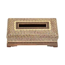 جعبه دستمال کاغذی خاتم کاری چوبی فراز هنر مدل 0010