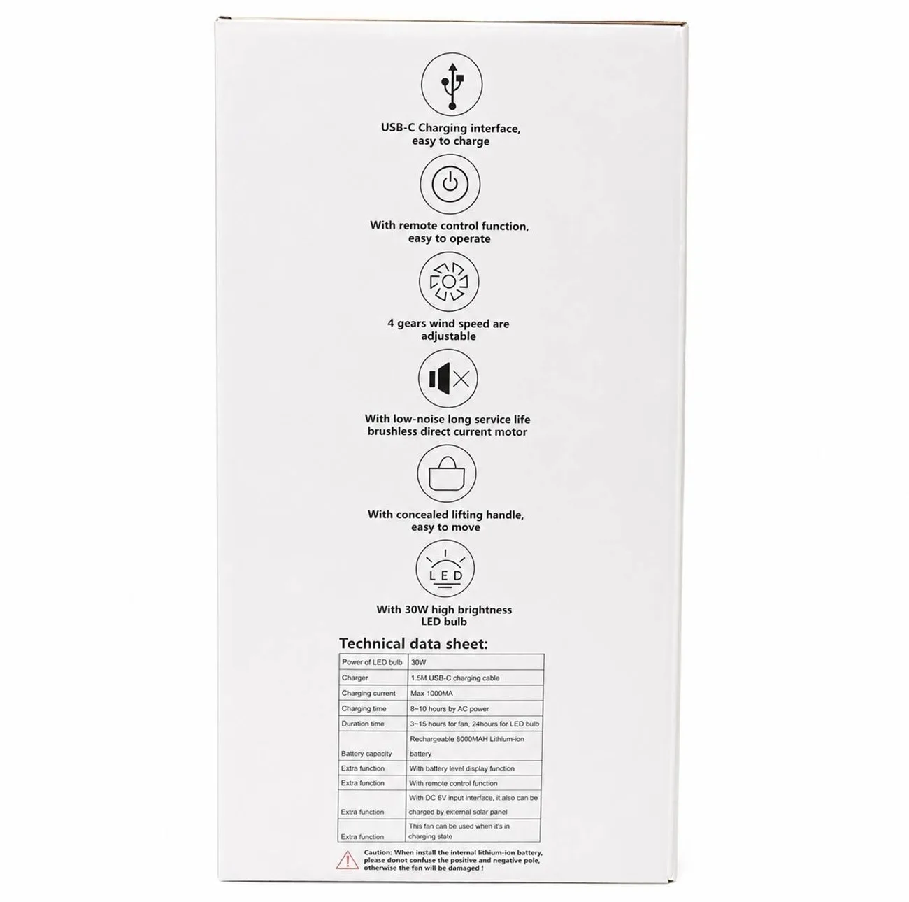پنکه رومیزی مدل JA-3002 ظرفیت 2000 میلی آمپر ساعت