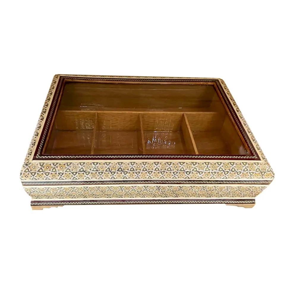 جعبه خاتم کاری چوبی کد 30
