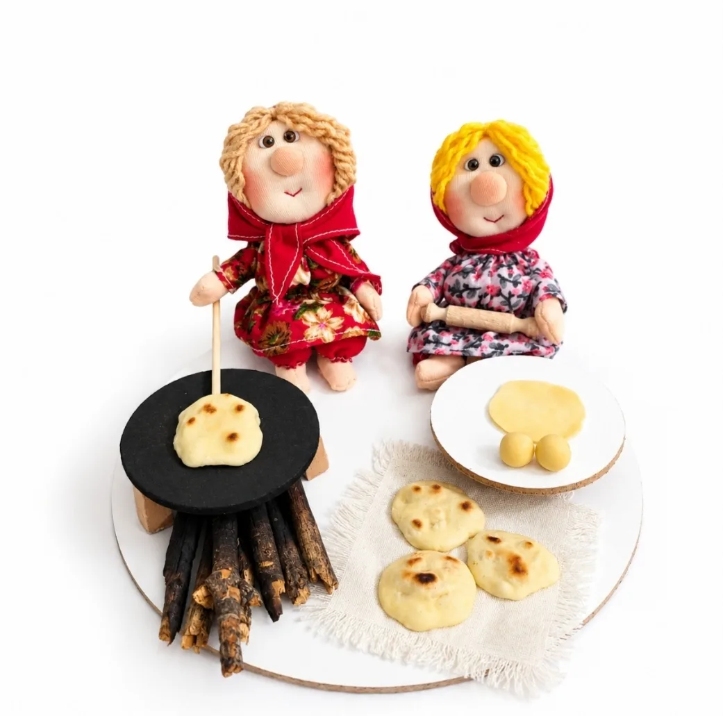 عروسک پارچه ای مدل نان پز ۲ نفره