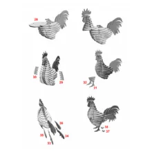 ساختنی 39 تکه مدل خروس چوبی کد M283