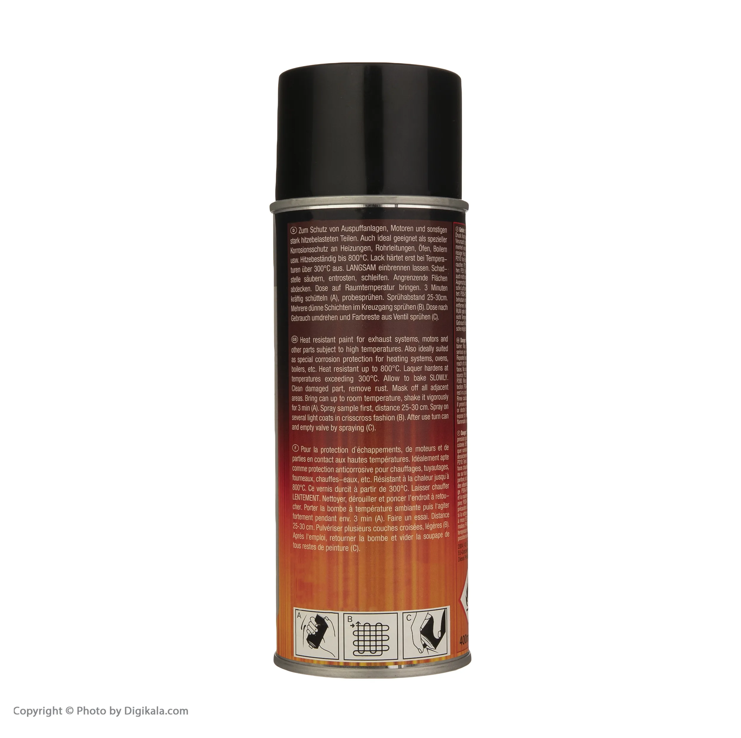 اسپری رنگ نسوز مشکی پروسول مدل Thermo lack کد 08 حجم 400 میلی لیتر