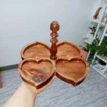 اردو خوری چوبی مدل قلب طرح ۴ خانه