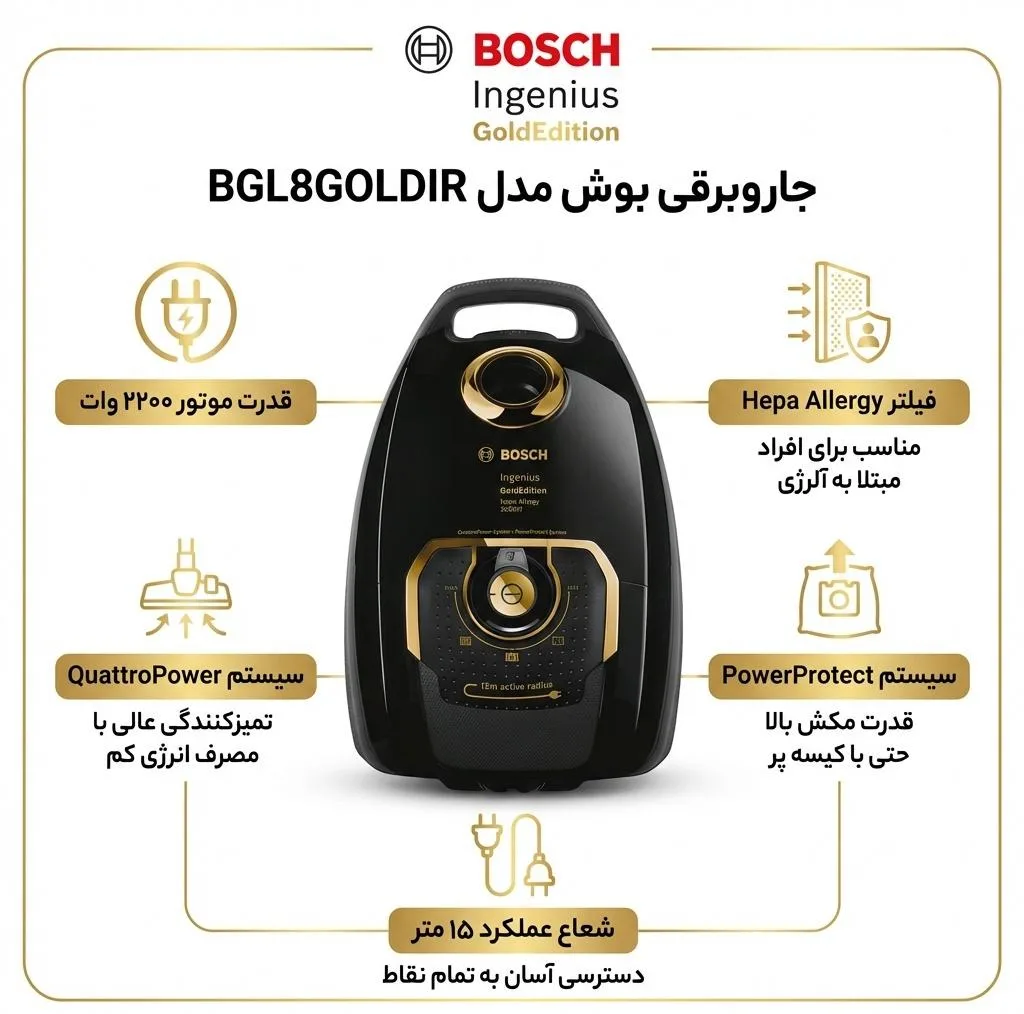 جاروبرقی بوش مدل BGL8GOLDIR