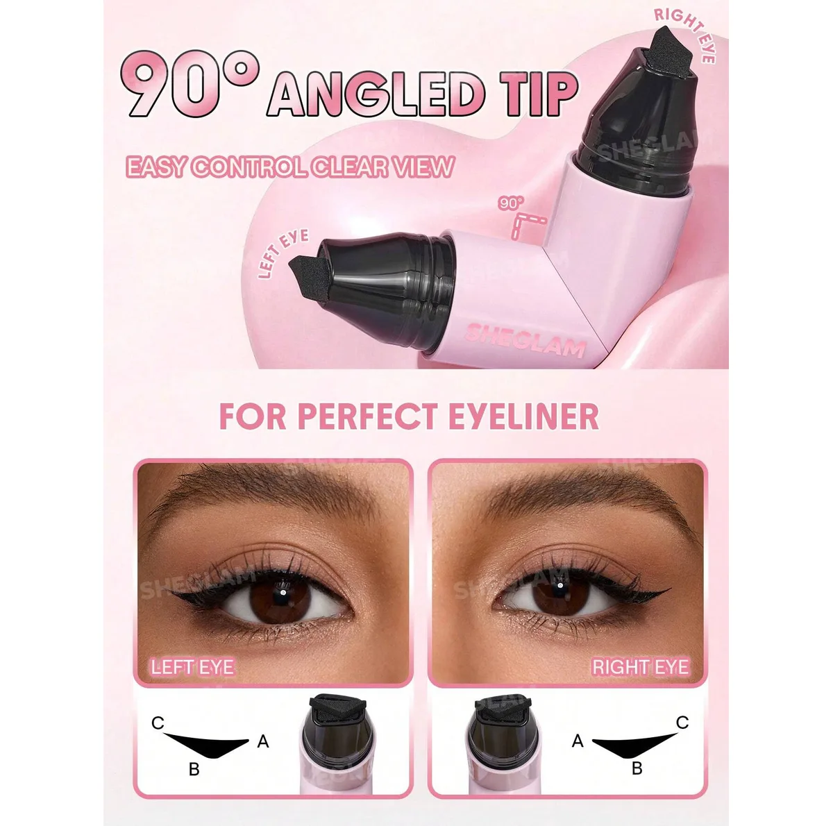 خط چشم ماژیکی شیگلم مدل Wing Heart Stamp رنگ مشکی شماره 01