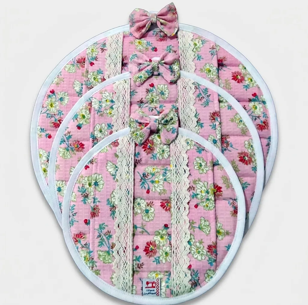 ست دم‌کنی 3 تکه منسوجات خسروشاهی برتر مدل بندی طرح شکوفه کد DAM11