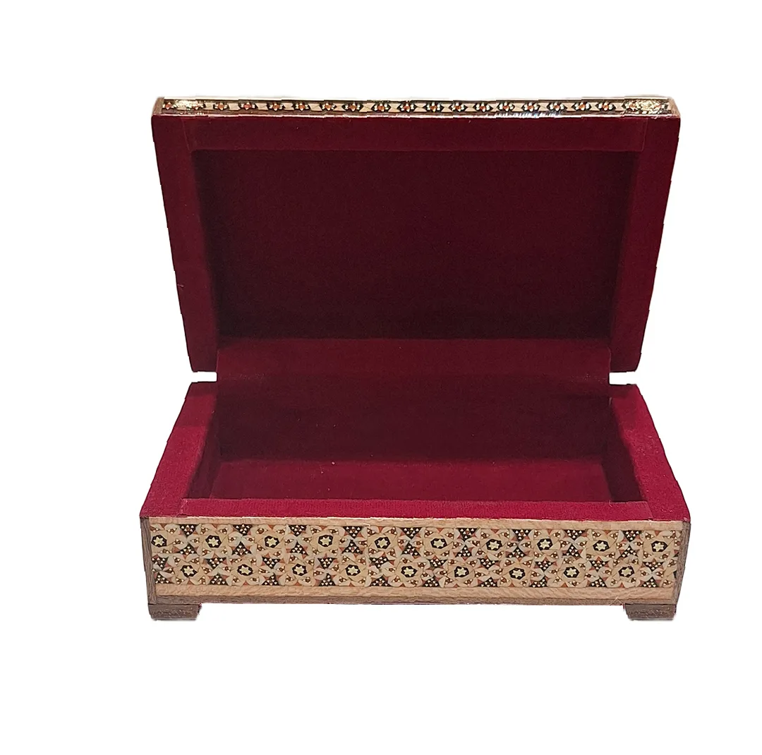 جعبه جواهرات خاتم کاری چوبی مدل 121-02