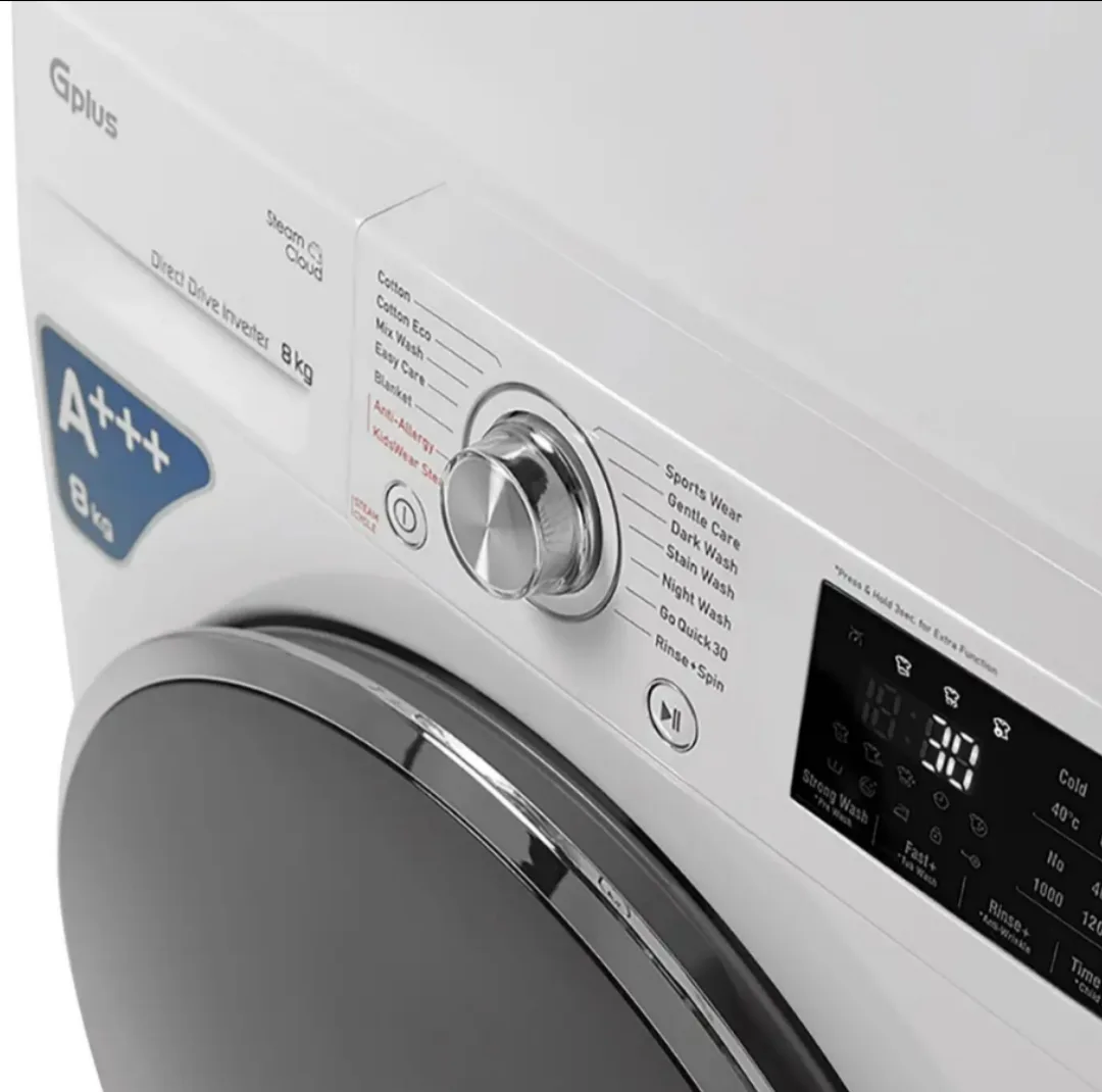 ماشین لباسشویی 8 کیلویی اتوماتیک جی پلاس مدل GWM-R808WN