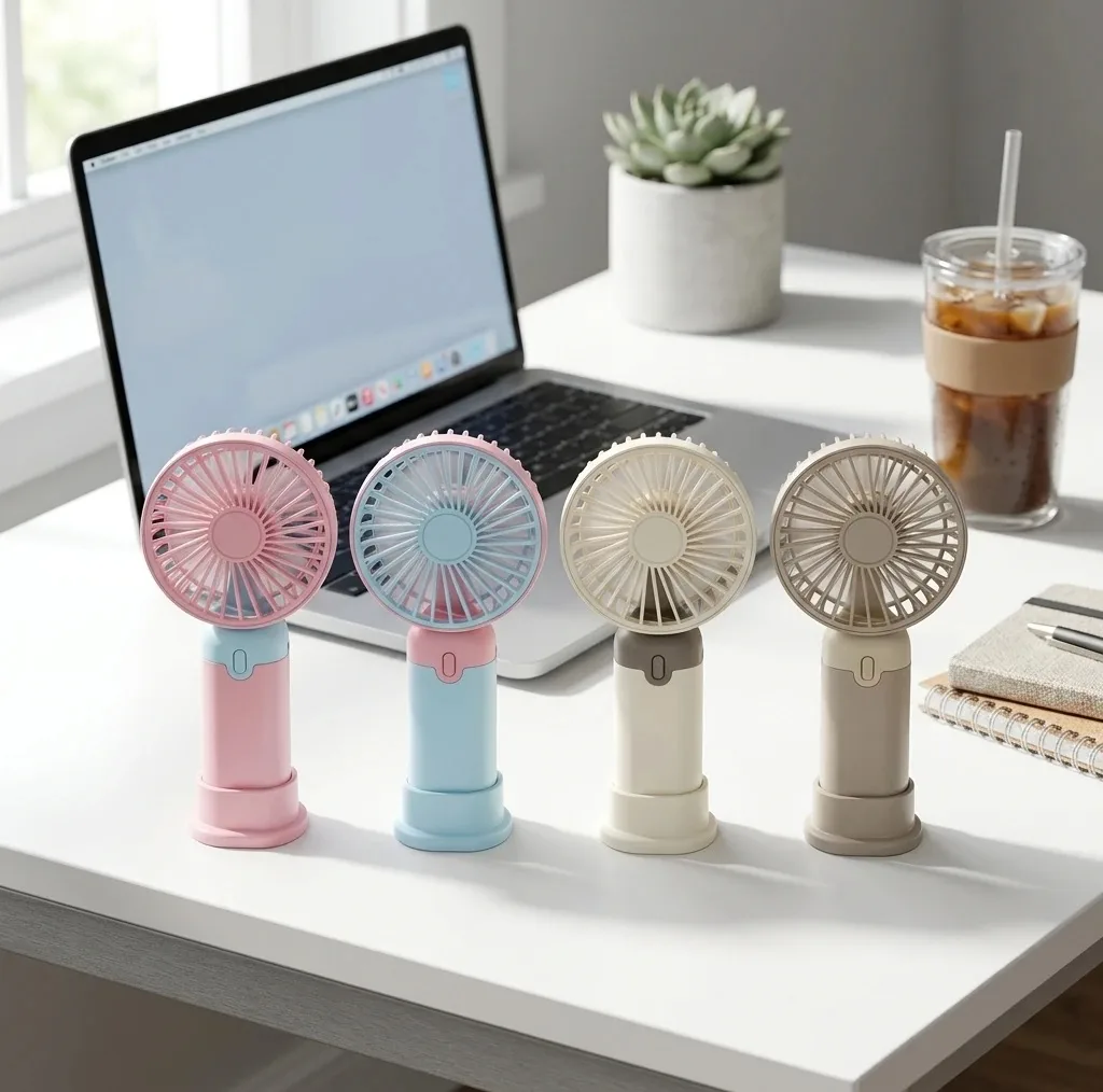 پنکه شارژی مدل Rechargeable Handheld Mini Fan ظرفیت 300 میلی آمپر ساعت