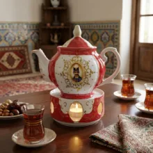 قوری و وارمر قوری مدل شاه عباسی کد 3533