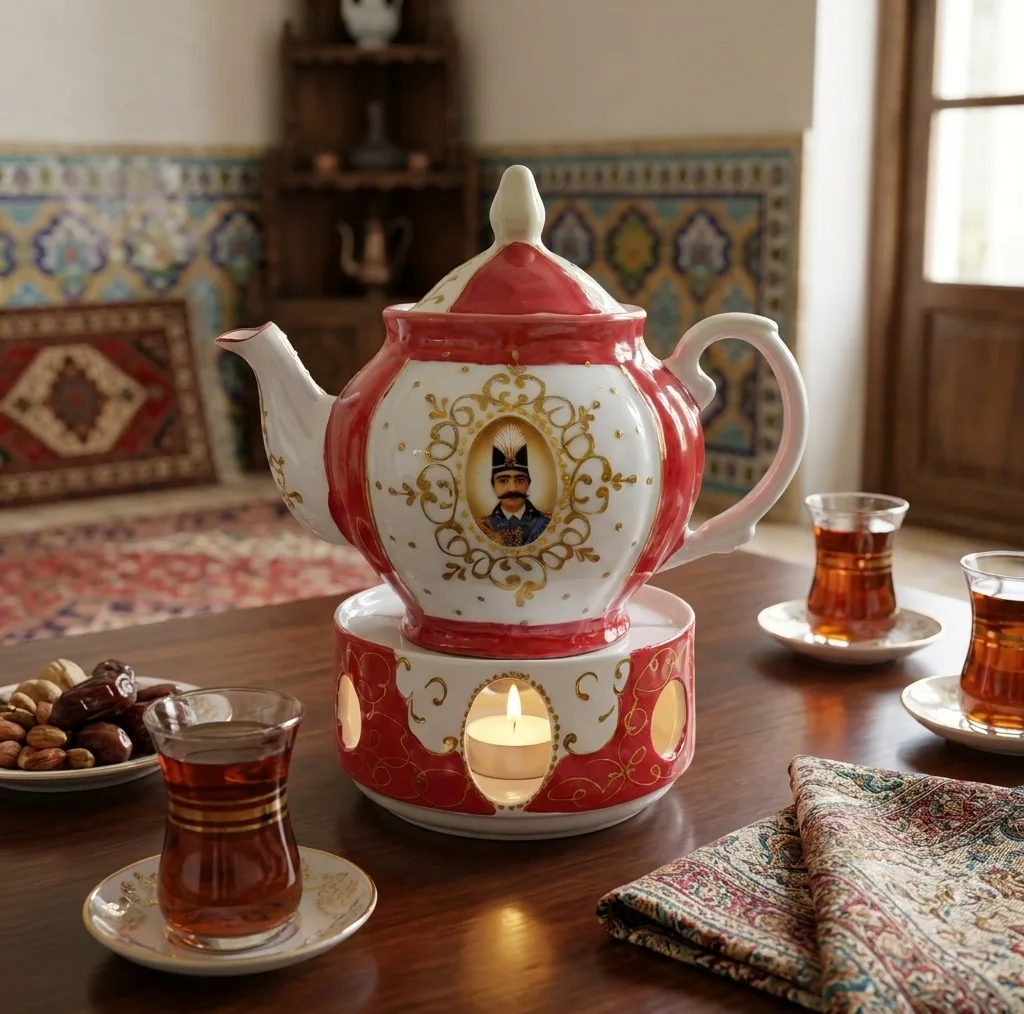 قوری و وارمر قوری مدل شاه عباسی کد 3533