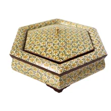 شکلات خوری خاتم کاری مدل 6 ضلعی کد 2110-2f3