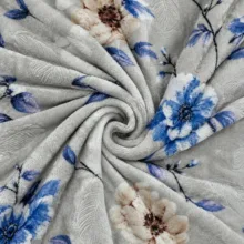 پتو مسافرتی 1 نفره طرح لیزری مدل گل شقایق سایز 160×220 سانتی‌متر