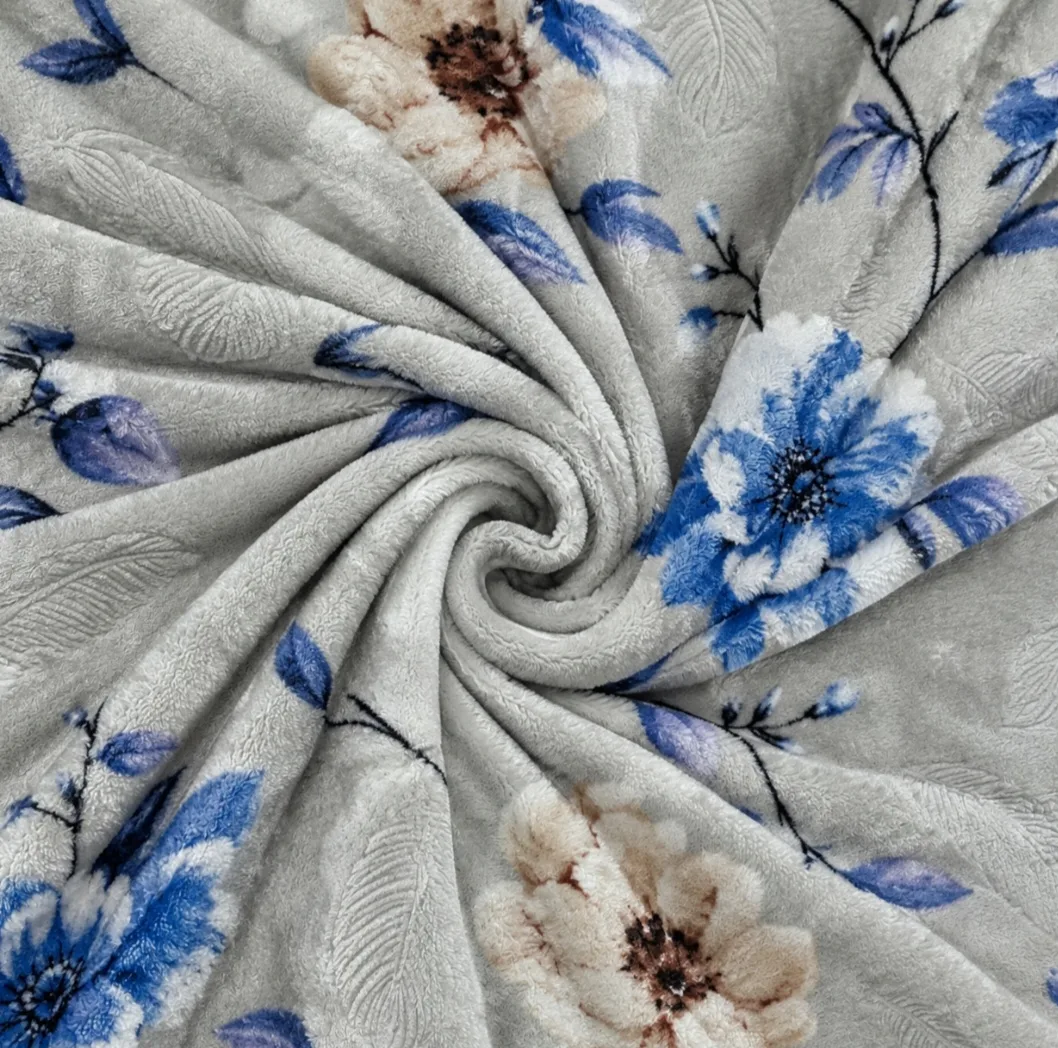 پتو مسافرتی 1 نفره طرح لیزری مدل گل شقایق سایز 160×220 سانتی‌متر