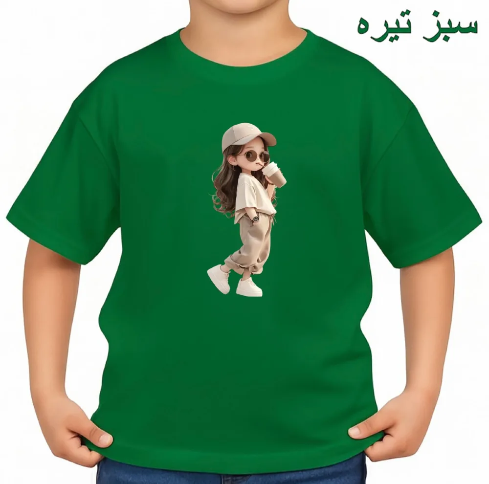 تی‌شرت آستین کوتاه بچگانه مدل دخترک اسپرت کد v3