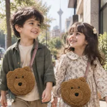 کیف کودک مدل خرس تدی پشمالو کد NIL0327