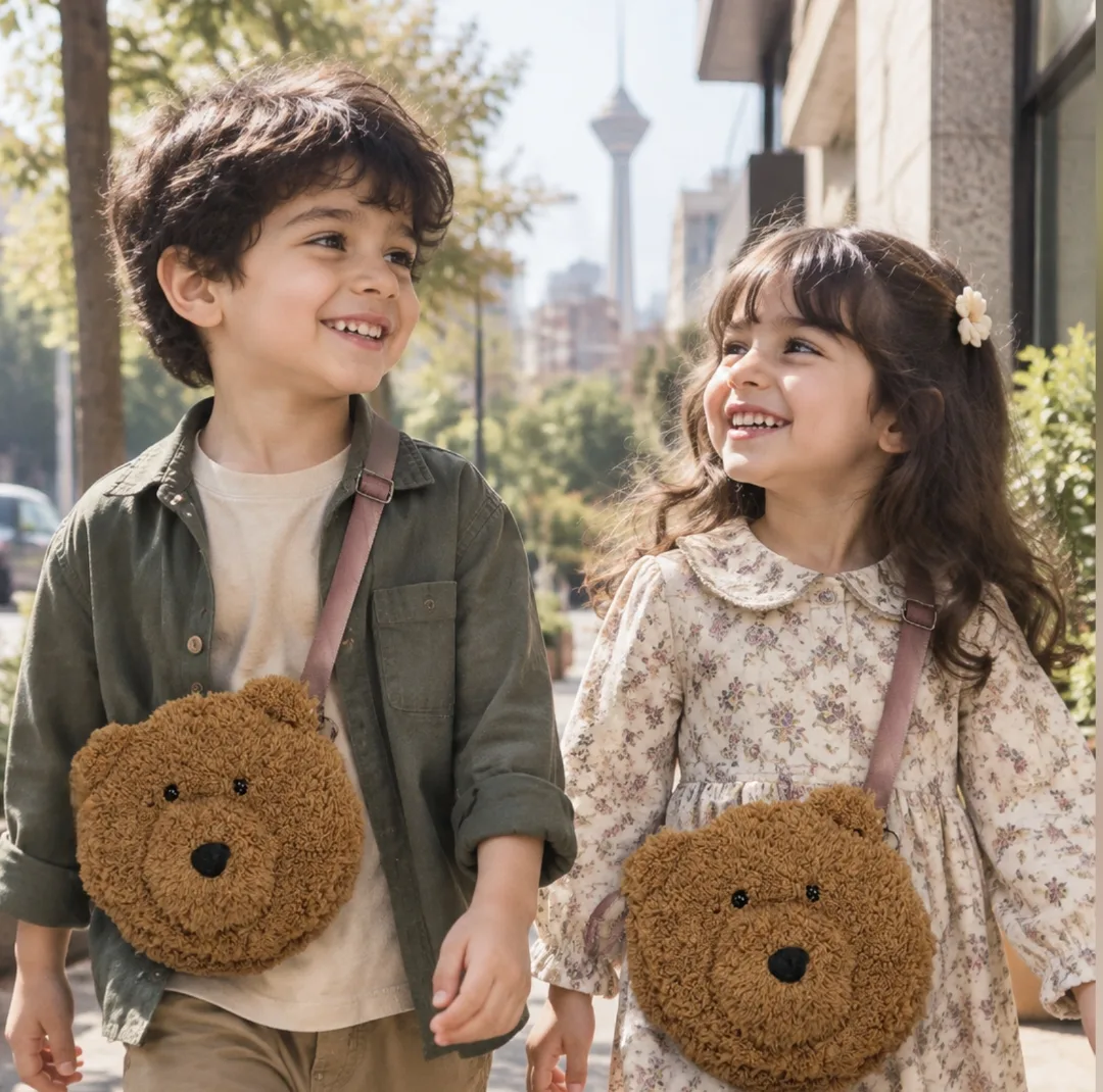 کیف کودک مدل خرس تدی پشمالو کد NIL0327