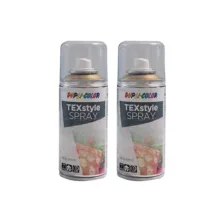 اسپری رنگ پارچه طلایی دوپلی کالر مدل TEXstyle حجم 150میلی لیتر مجموعه 2 عددی