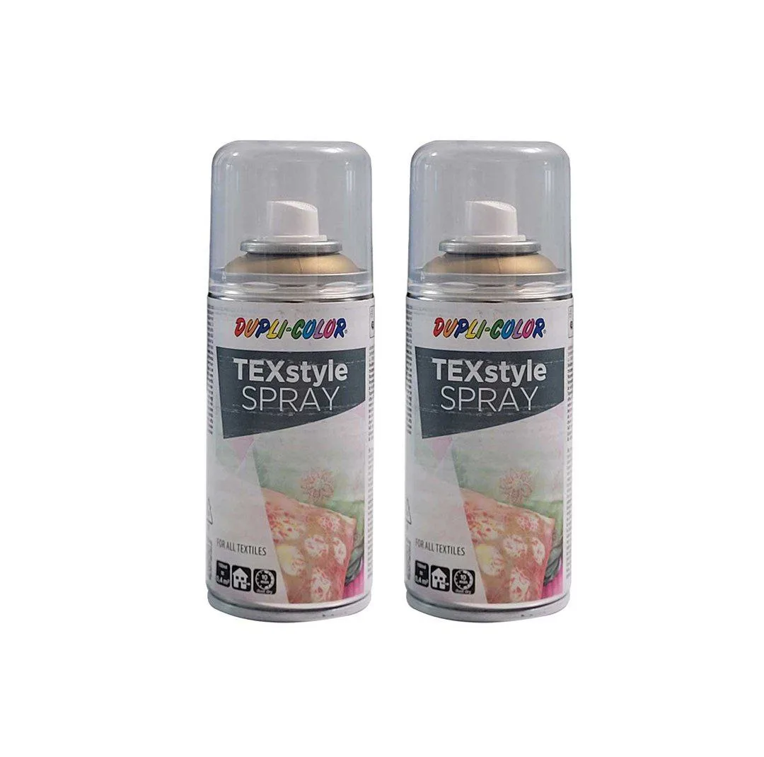 اسپری رنگ پارچه طلایی دوپلی کالر مدل TEXstyle حجم 150میلی لیتر مجموعه 2 عددی