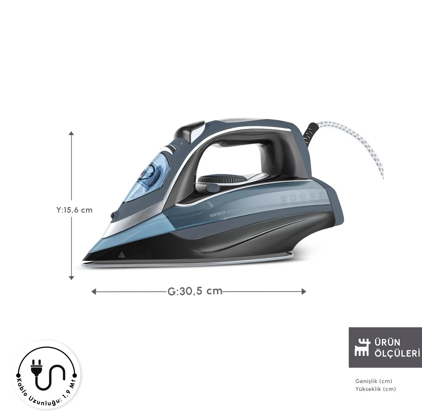اتو بخار 3000 وات کاراجا مدل Vantuz Ultrasteam