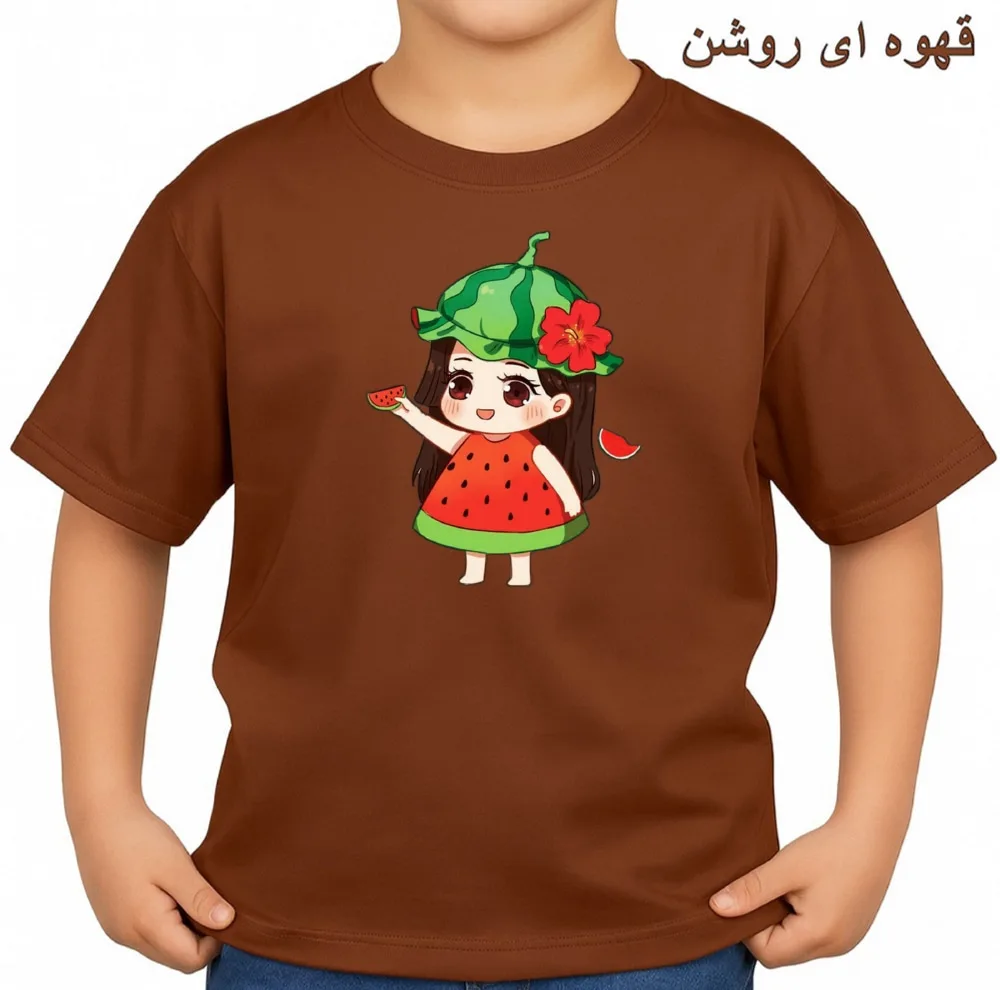 تی‌شرت آستین کوتاه بچگانه مدل دخترک یلدایی کد v43