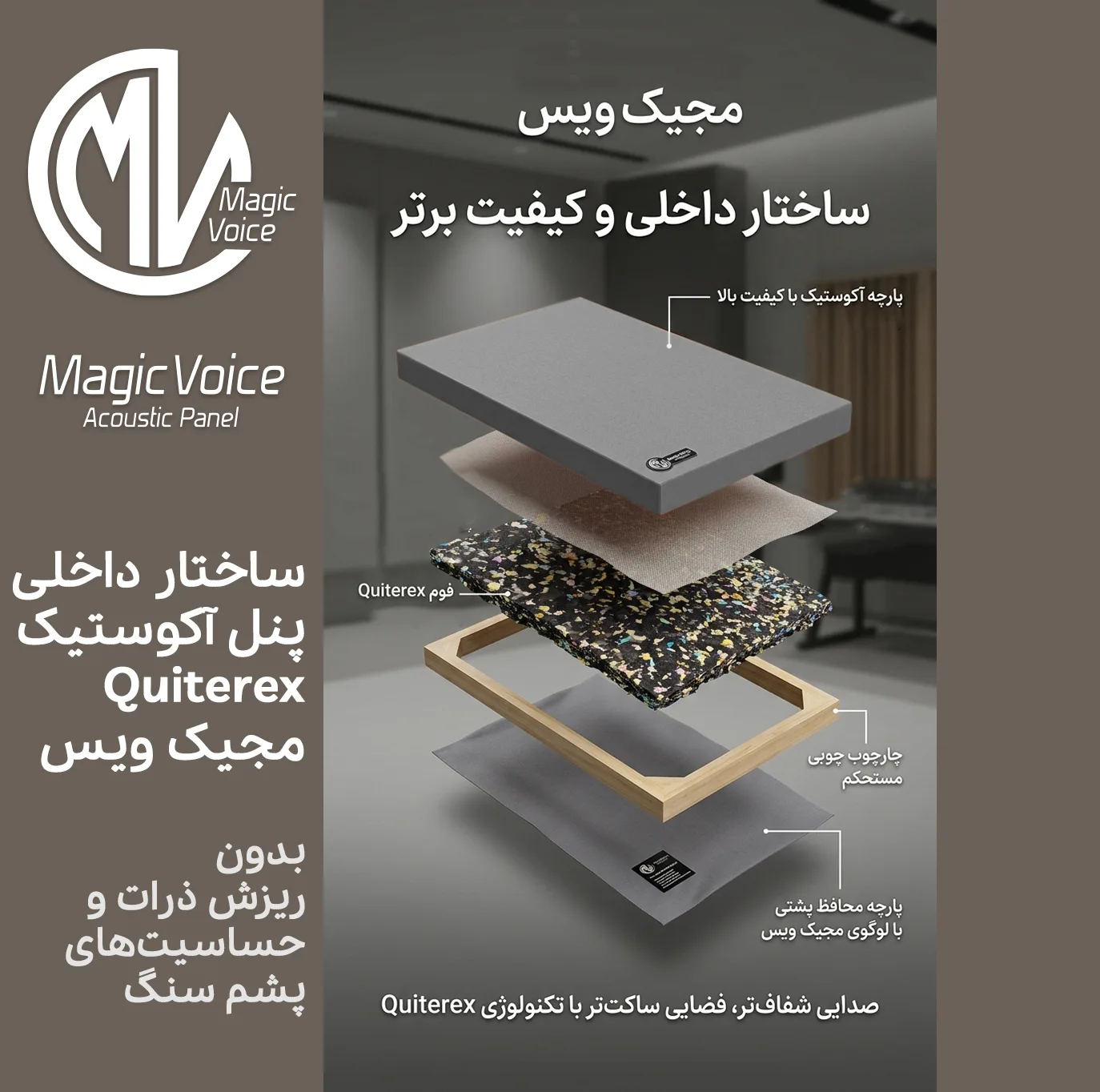 پنل آکوستیک مجیک ویس مدل Quietrex کد Gy1