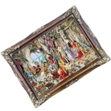 تابلو فرش ماشینی طرح تاجگذاری سلیمان کد 02