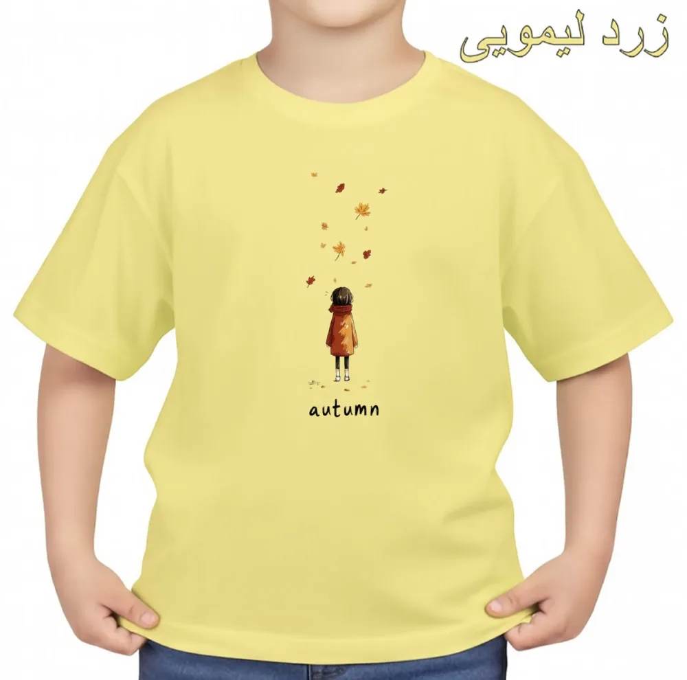 تیشرت آستین کوتاه بچگانه مدل دخترک پاییز کد v47