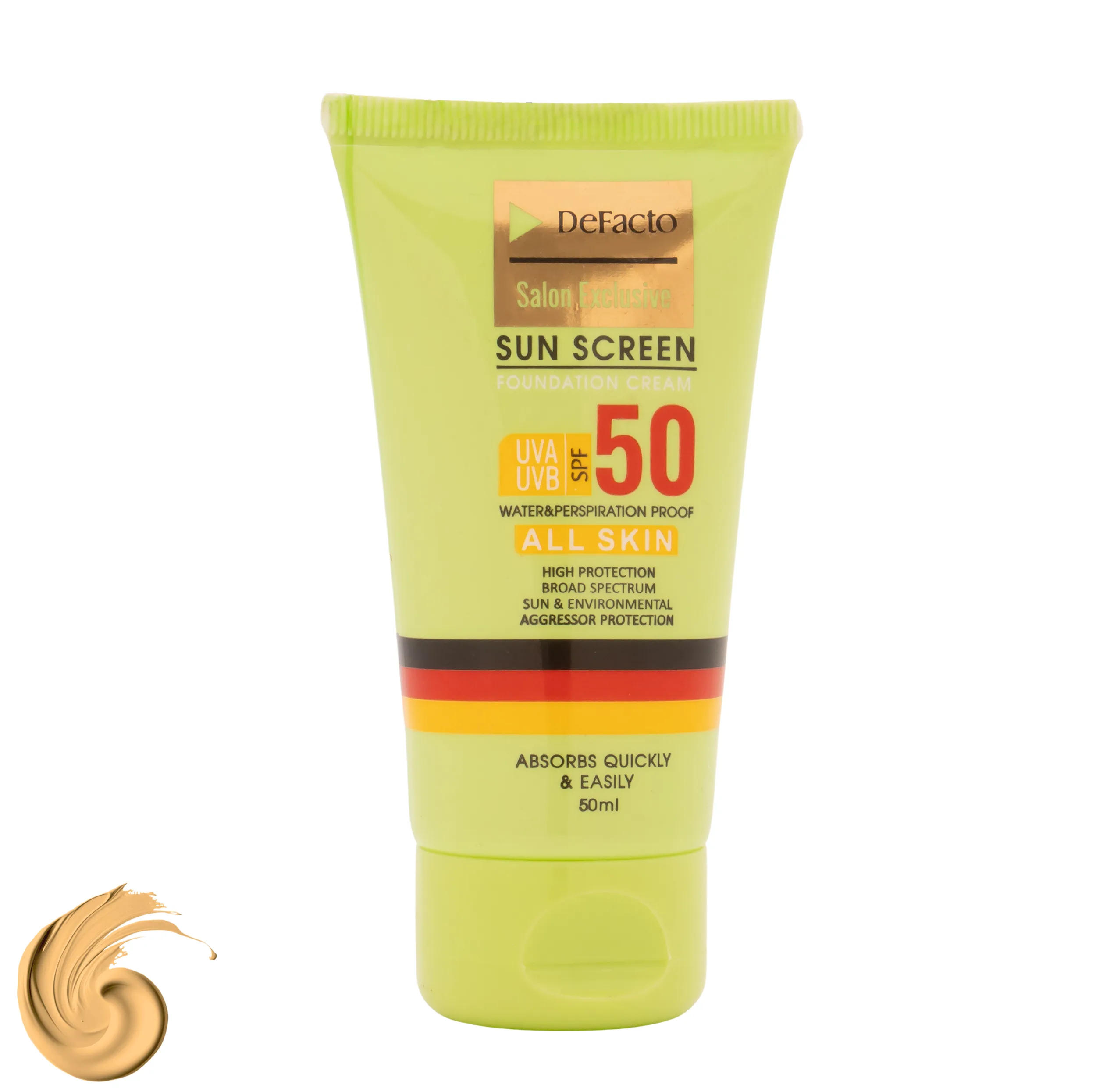 کرم ضد آفتاب رنگی صورت دیفکتو SPF 50 مدل D.01 ‌مناسب برای انواع پوست حجم 50 میلی‌لیتر