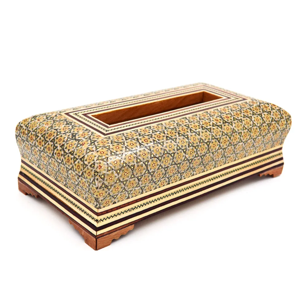 ست جعبه کارد و چنگال و جعبه دستمال کاغذی خاتم کاری کد 3