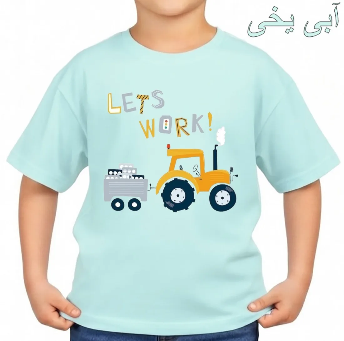 تیشرت آستین کوتاه بچگانه مدل ماشین کار کد p8