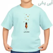 تی‌شرت آستین کوتاه بچگانه مدل دخترک پاییز کد v47