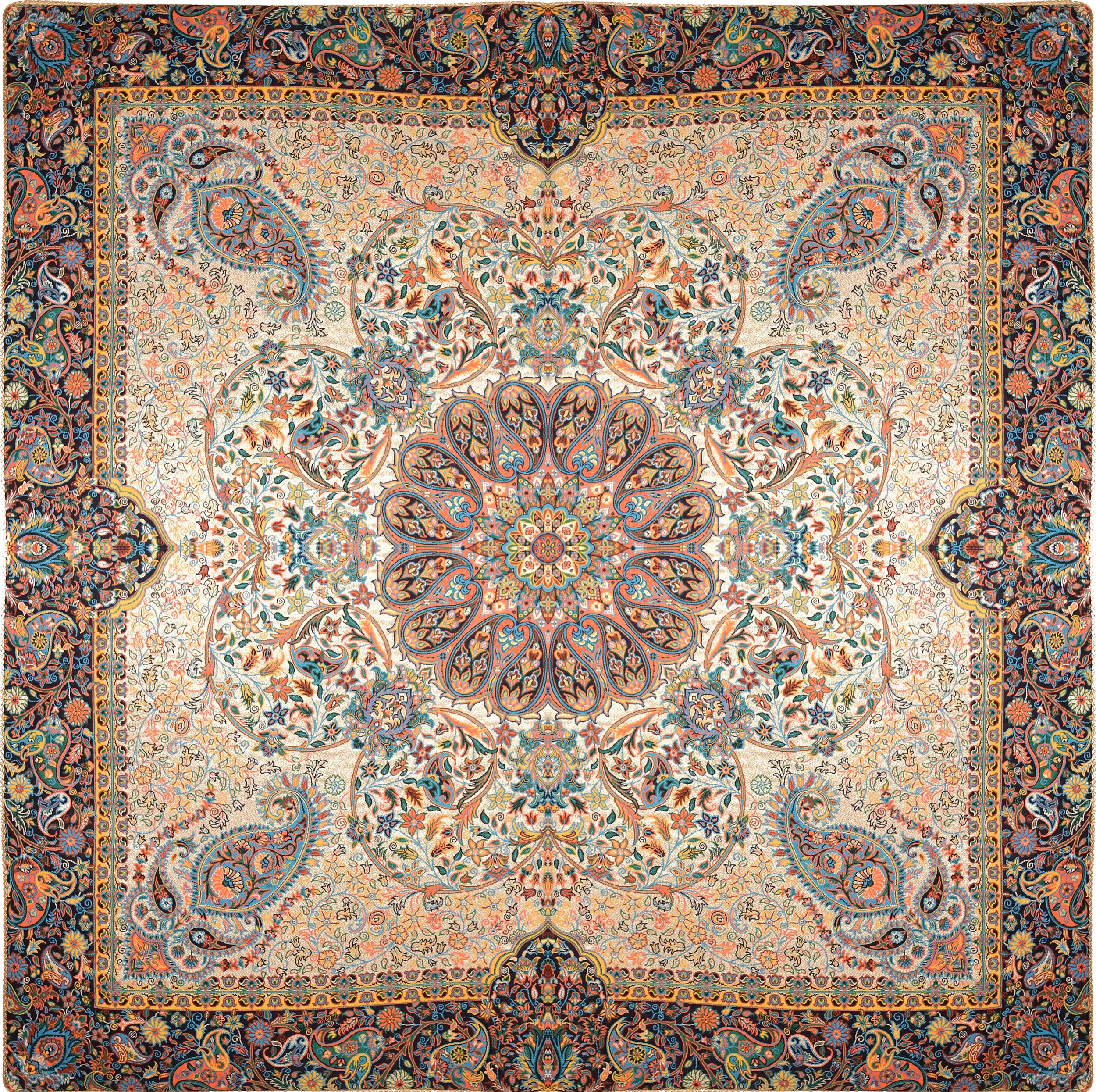 رومیزی ترمه نگین خاتم یزد طرح افشاری کد LMSRM2