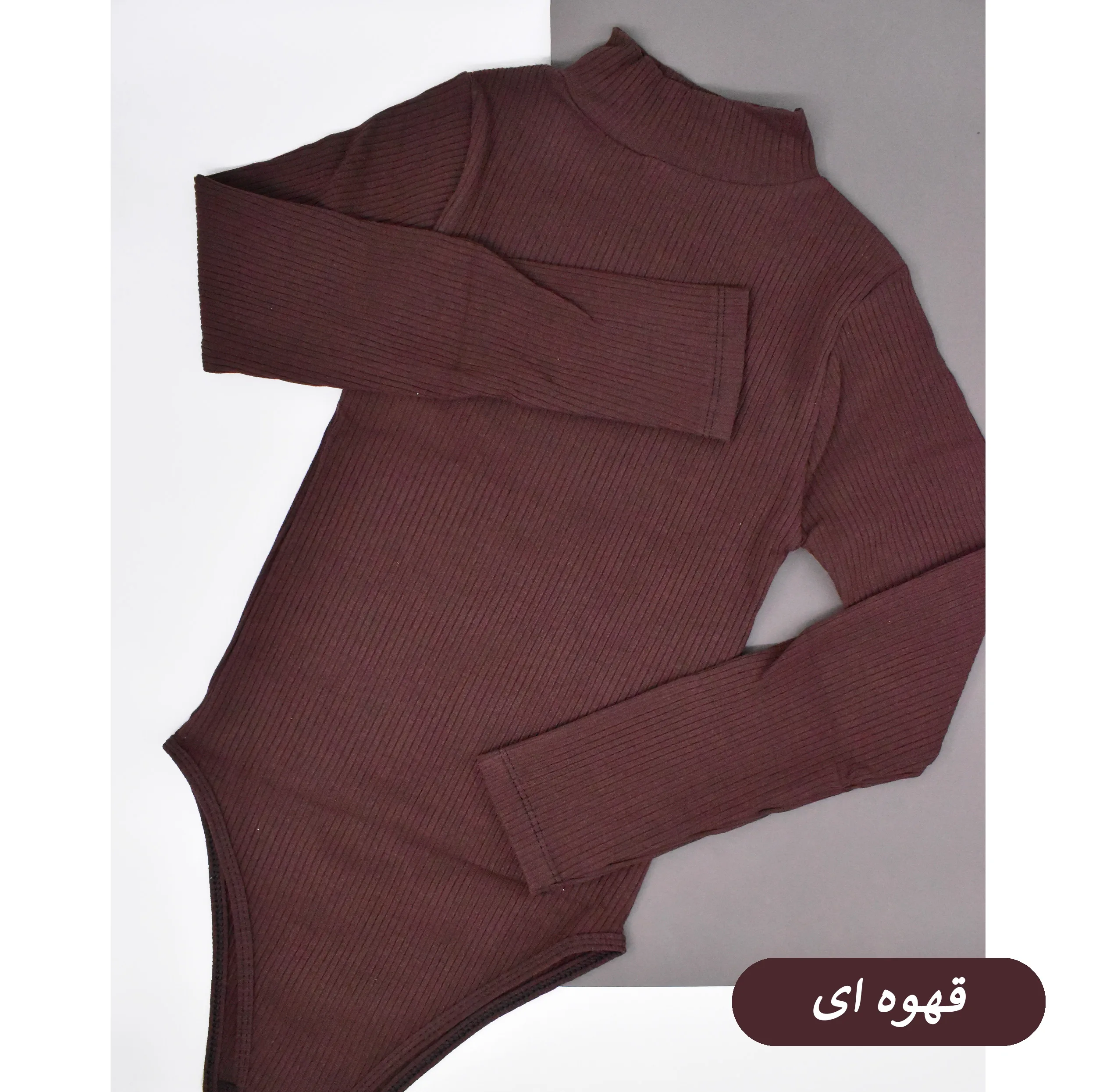 بادی آستین بلند یقه ایستاده زنانه کبریتی مدل Riell کد S1195