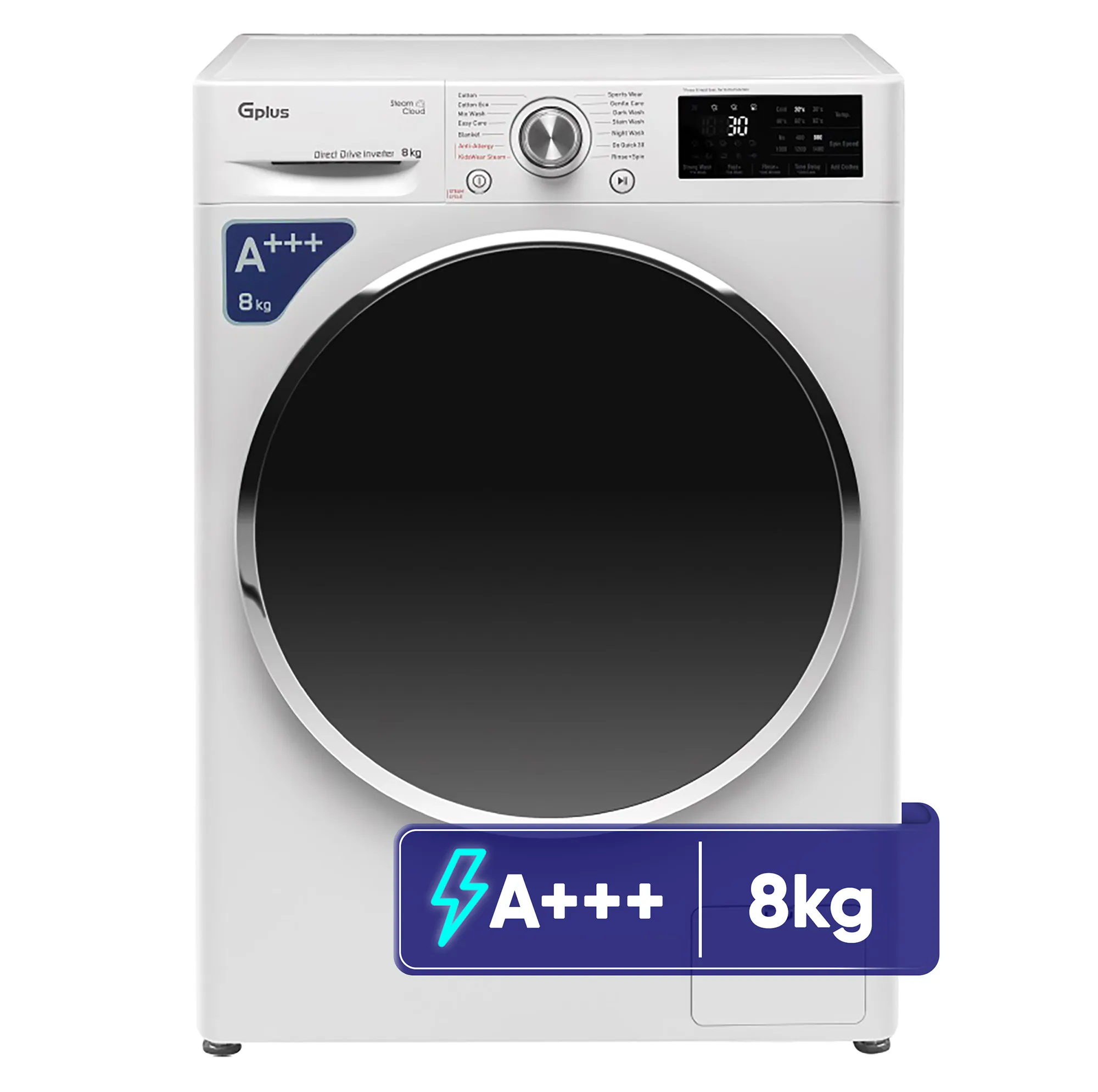 ماشین لباسشویی 8 کیلوگرم اتوماتیک جی پلاس مدل GWM-R808W