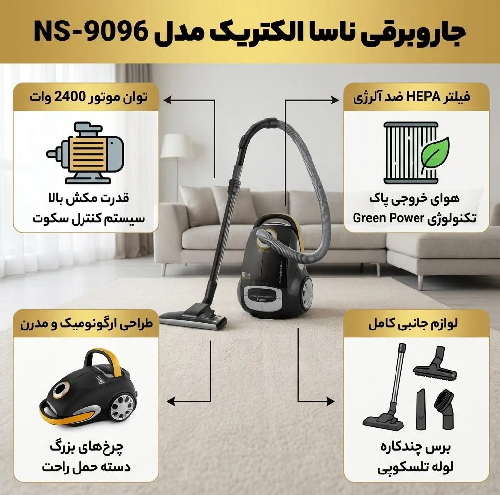 جاروبرقی ناسا الکتریک مدل NS-9096
