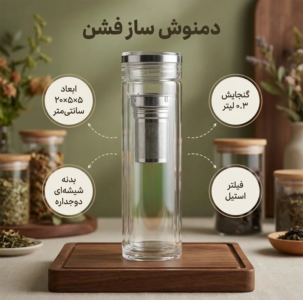 دمنوش ساز مدل فشن گنجایش 0.3 لیتر