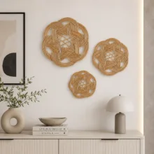 دیوارکوب حصیری مدل منحنی بسته 3 عددی