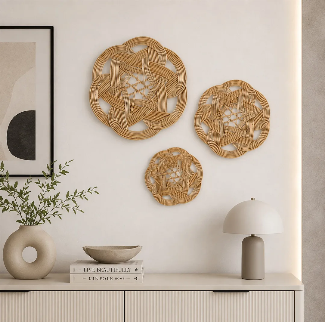 دیوارکوب حصیری مدل منحنی بسته 3 عددی