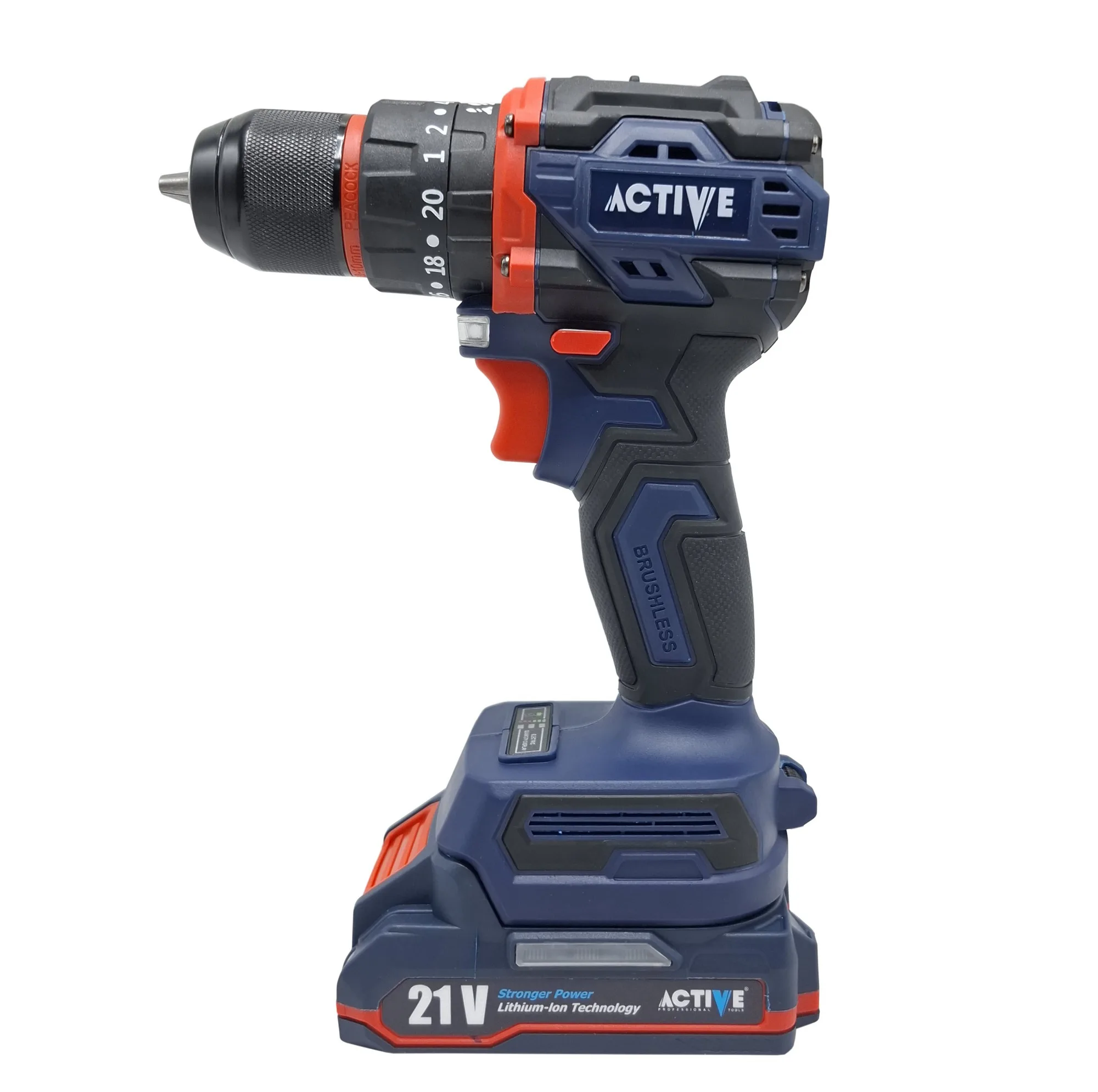 دریل چکشی شارژی براشلس 10میلی متری 21 ولت اکتیو مدل AC_7821CH