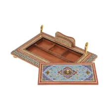 قلمدان خاتم کاری فرازهنر مدل درب دار نقاشی اسلیمی کد 03