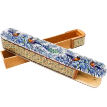 قلمدان خاتم کاری مدل نقاشی گل و مرغ برجسته کد 29p5p4